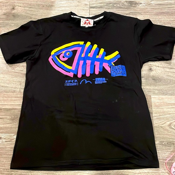EUC Authentic EVISU T-shirt Evergreen Japan Streetwear Brand Size Medium - Picture 1 of 9